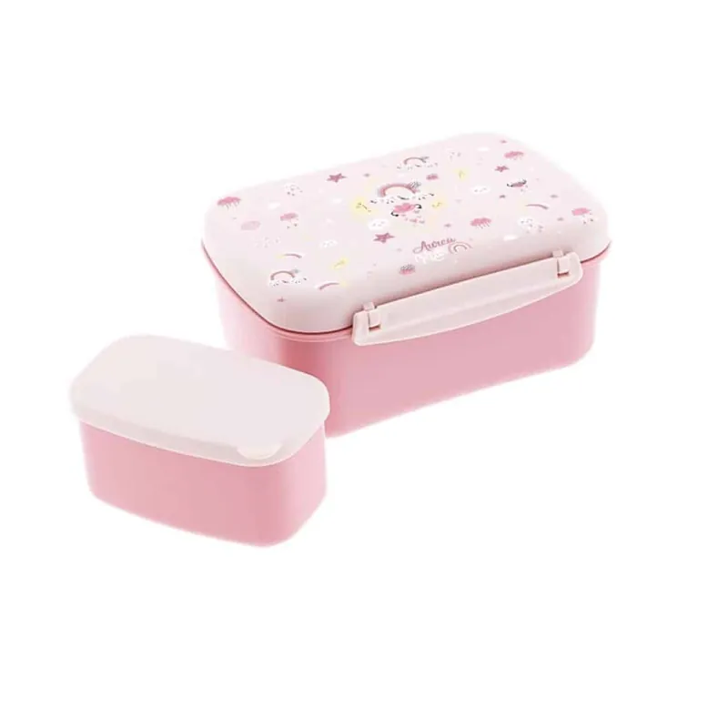 Pink Happy Sky – Tupper hermético con placa refrigerante y cajita interior – Conserva la frescura hasta 5 horas